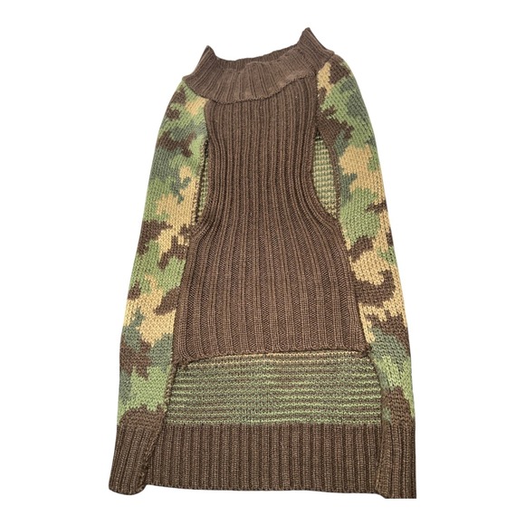 Camouflage Knit Dog Sweater Pet Apparel Winter Warm Clothing - Picture 2 of 4
